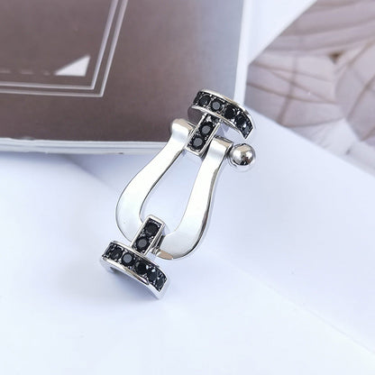 [Love Aura]FORCE LARGE HORSESHOE BLACK DIAMOND BRACELET SILVER