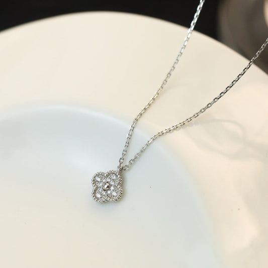 [Love Aura]CLOVER MINI 9.5MM PENDANT DIAMOND NECKLACE