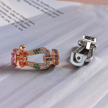 [Love Aura]FORCE LARGE HORSESHOE  COLORED DIAMOND BRACELET ROSE GOLD