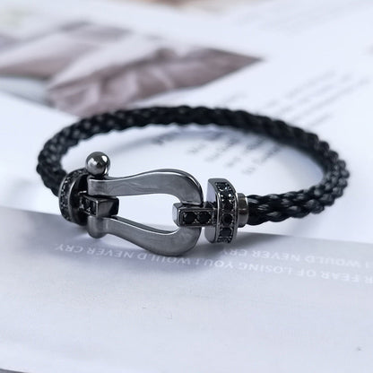 [Love Aura]FORCE LARGE SERIES HORSESHOE BLACK SAMURAI BRACELET