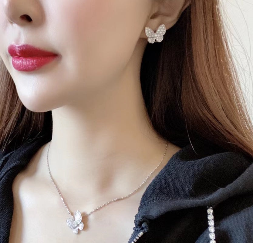 [Love Aura]BUTTERFLY ALL DIAMOND EARRINGS