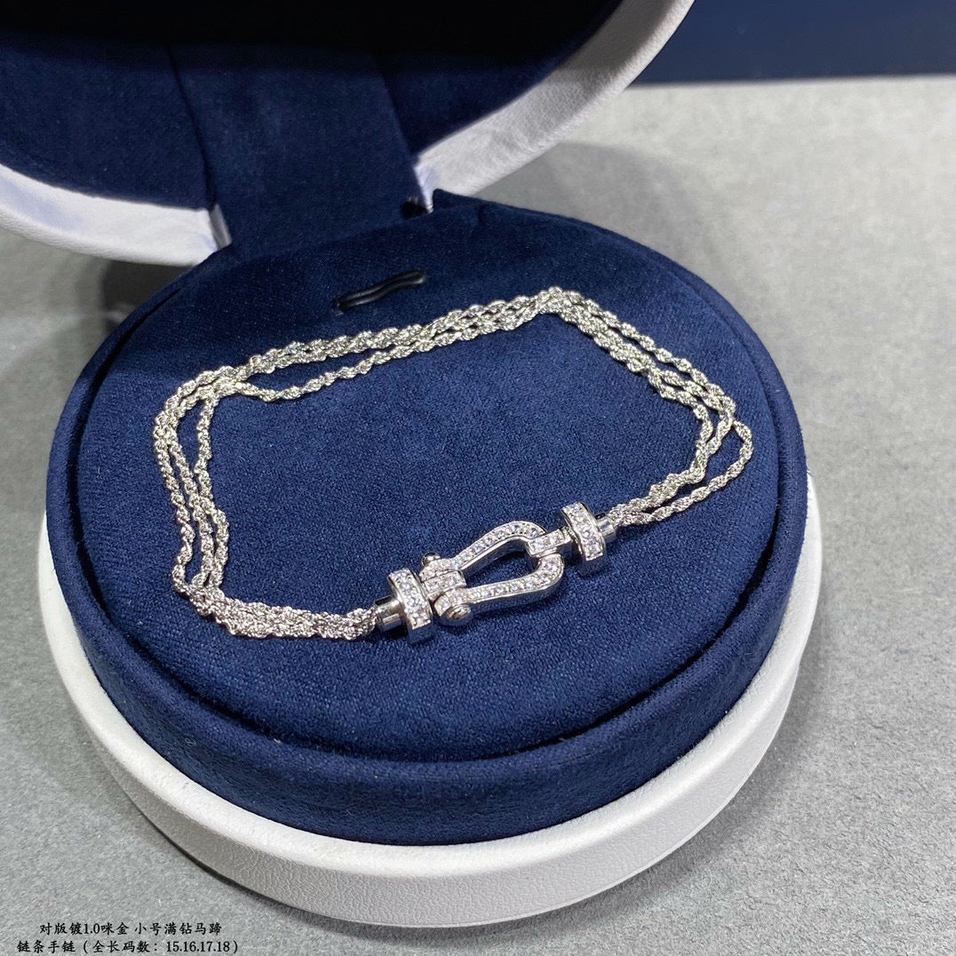 [Love Aura]FORCE SMALL HORSESHOE  DIAMOND CHAIN ROPE BRACELET