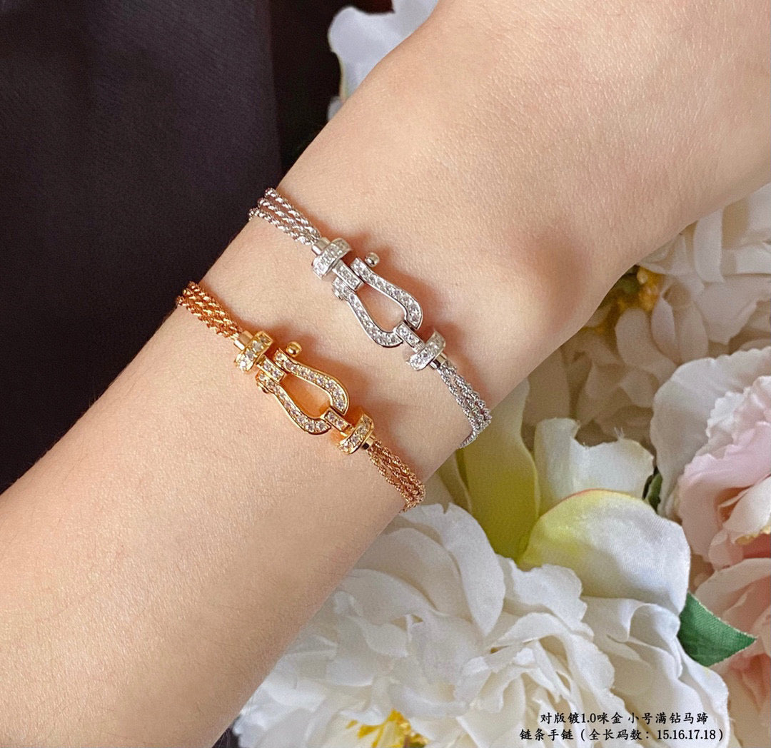 [Love Aura]FORCE SMALL HORSESHOE  DIAMOND CHAIN ROPE BRACELET