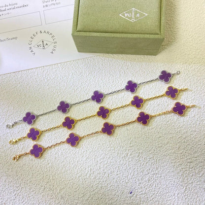 [Love Aura] CLOVER 5 MOTIF VIOLET BRACELET COLLECTION