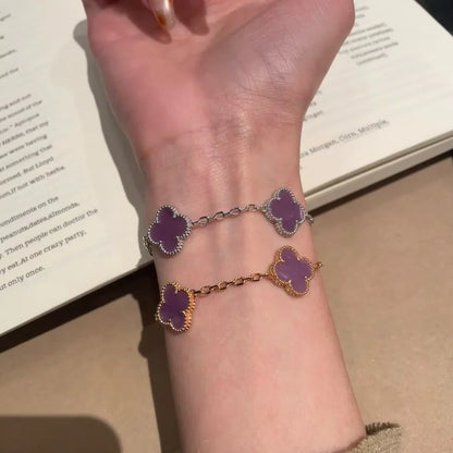 [Love Aura] CLOVER 5 MOTIF VIOLET BRACELET COLLECTION