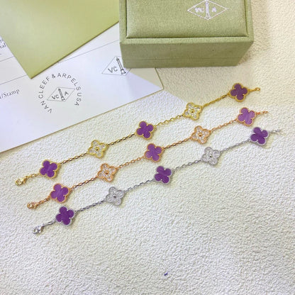 [Love Aura] CLOVER 5 MOTIF VIOLET BRACELET COLLECTION
