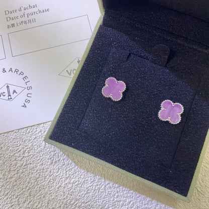 [Love Aura]CLOVER MINI 9.5MM  PURPLE VIOLET EARRINGS