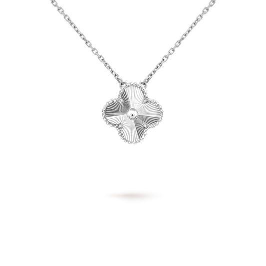 [Love Aura]CLOVER 15MM LASER NECKLACE SILVER