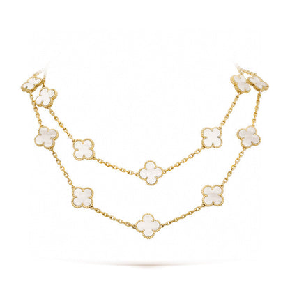 [Love Aura]CLOVER 20 MOTIFS WHITE MOP NECKLACE