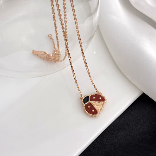 [Love Aura]LUCKY  CARNELIANS LADYBUG NECKLACE