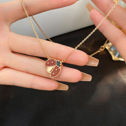 [Love Aura]LUCKY  CARNELIANS LADYBUG NECKLACE