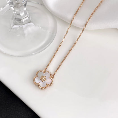 [Love Aura]LUCKY  WHITE MOP  PLUM BLOSSOM NECKLACE
