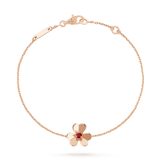 [Love Aura]FRIVOLE GOLD FLOWER PINK MALACHITE BRACELET