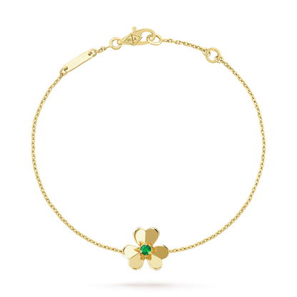 [Love Aura]FRIVOLE GOLD FLOWER PINK MALACHITE BRACELET