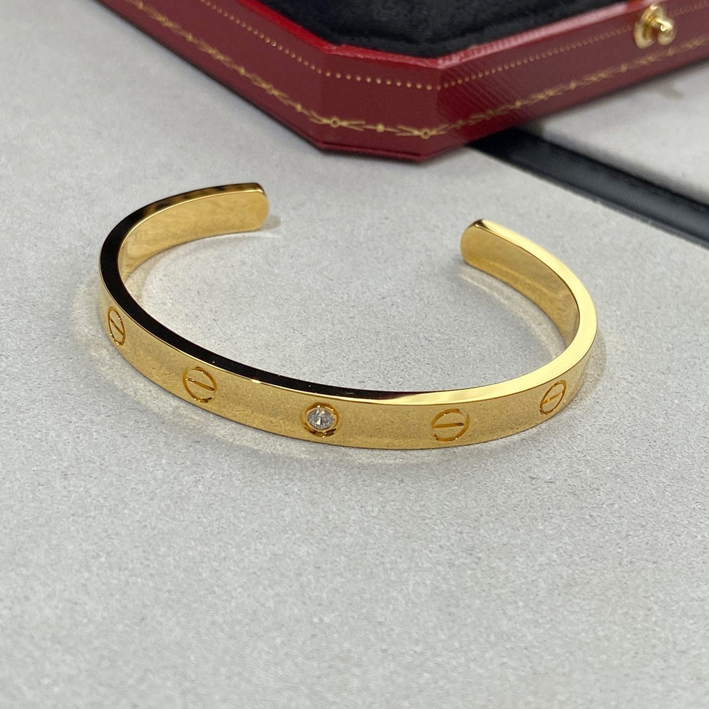 [Love Aura]LOVE BRACELET 6.1MM 1 DIAMOND OPEN CUFF