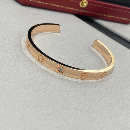 [Love Aura]LOVE BRACELET 6.1MM 1 DIAMOND OPEN CUFF