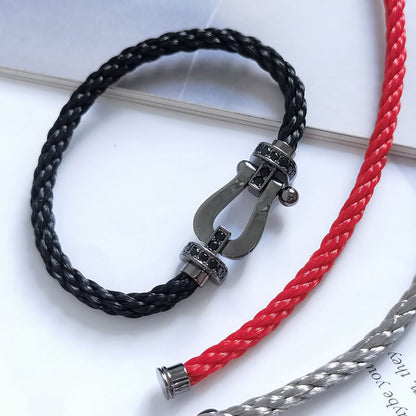 [Love Aura]FORCE LARGE SERIES HORSESHOE BLACK SAMURAI BRACELET
