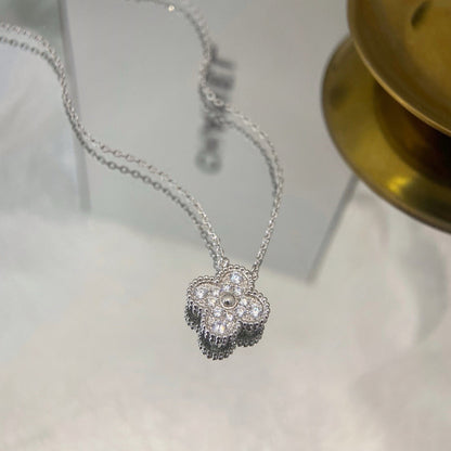 [Love Aura]CLOVER 15MM DIAMOND SINGLE FLOWER NECKLACE
