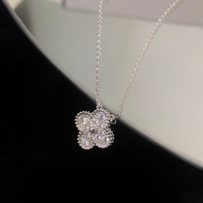[Love Aura]CLOVER 15MM DIAMOND SINGLE FLOWER NECKLACE