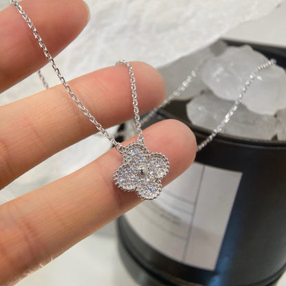 [Love Aura]CLOVER 15MM DIAMOND SINGLE FLOWER NECKLACE