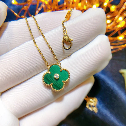 [Love Aura]CLOVER 15MM DIAMOND TURQUOISE NECKLACE