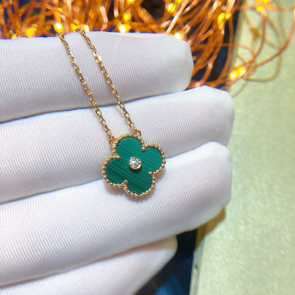 [Love Aura]CLOVER 15MM DIAMOND TURQUOISE NECKLACE