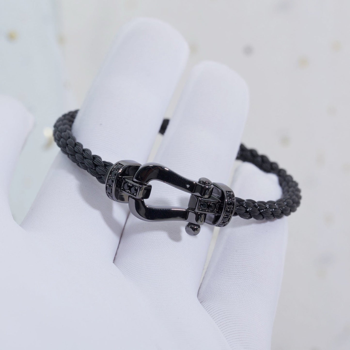 [Love Aura]FORCE LARGE SERIES HORSESHOE BLACK SAMURAI BRACELET