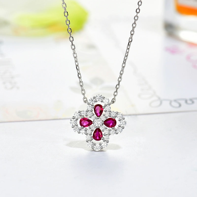 [Love Aura]LOOP NECKLACE FULL MOTIF DIAMOND 16MM MULTIPLE COLORS