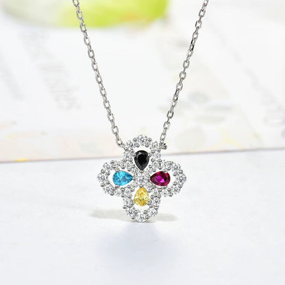 [Love Aura]LOOP NECKLACE FULL MOTIF DIAMOND 16MM MULTIPLE COLORS