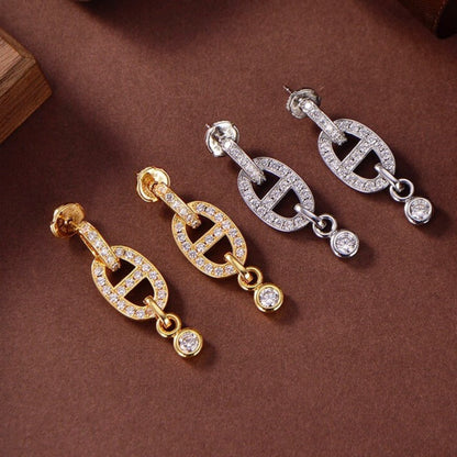 [Love Aura]HM CHAINE DIAMOND EARRINGS