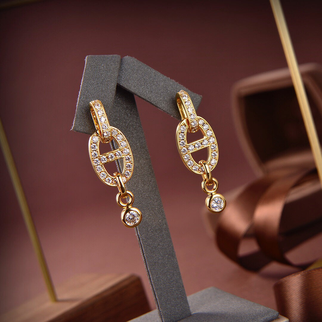 [Love Aura]HM CHAINE DIAMOND EARRINGS