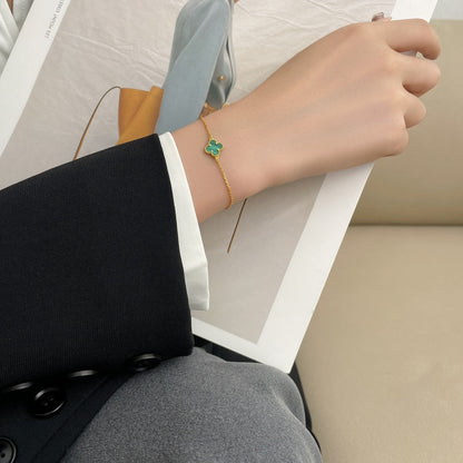 [Love Aura]CLOVER BRACELET MALACHITE 1 MOTIF