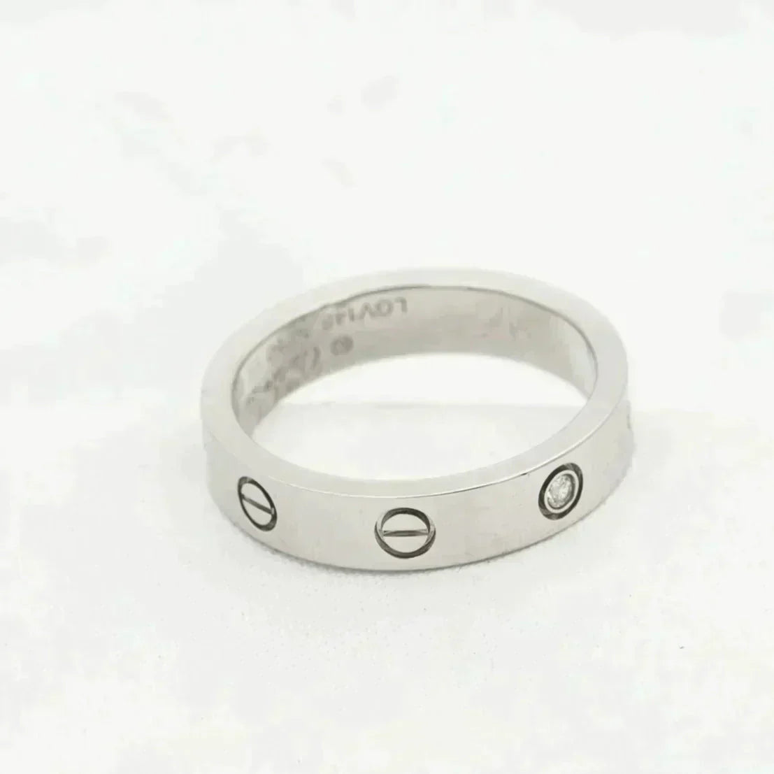 [Love Aura]LOVE RING 4MM 1 DIAMOND SILVER