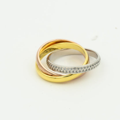 [Love Aura]TRINITY RING GOLD PINK GOLD SILVER DIAMONDS