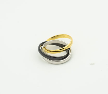 [Love Aura]TRINITY RING BLACK GOLD SILVER