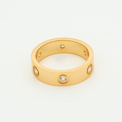 [Love Aura]LOVE RING 5.5MM 6 DIAMONDS PINK GOLD