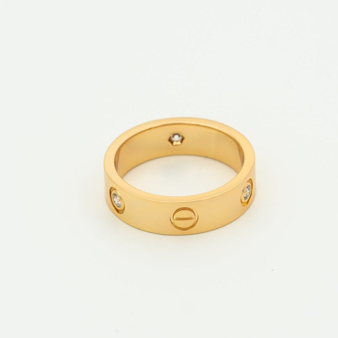 [Love Aura]LOVE RING 5.5MM 3 DIAMONDS PINK GOLD