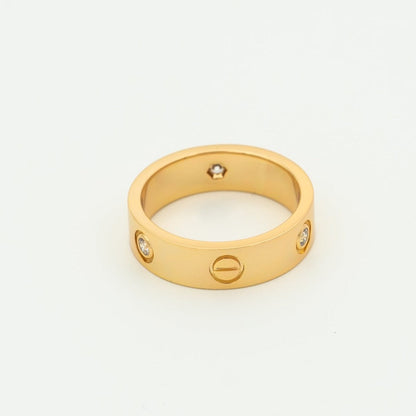 [Love Aura]LOVE RING 5.5MM 3 DIAMONDS PINK GOLD