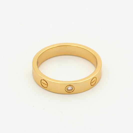 [Love Aura]LOVE RING 4MM 1 DIAMOND PINK GOLD