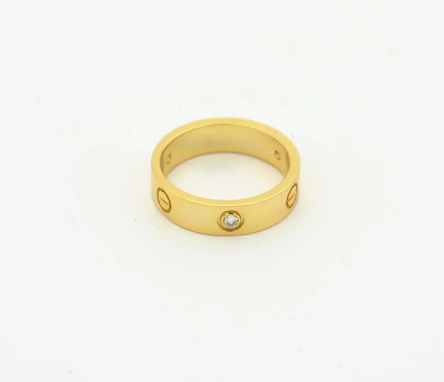 [Love Aura]LOVE RING 4MM 1 DIAMOND GOLD