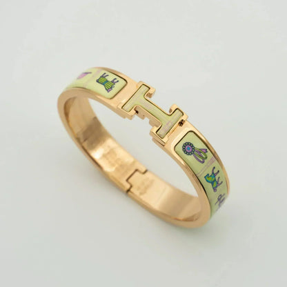 [Love Aura]H PINK GOLD BRACELET CREAM CERAMIC