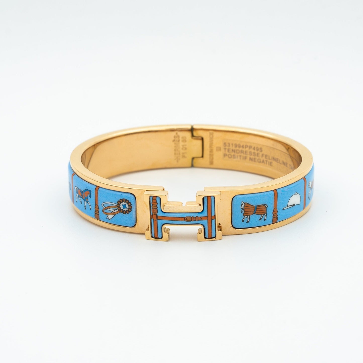 [Love Aura]H PINK GOLD BRACELET BLUE CERAMIC
