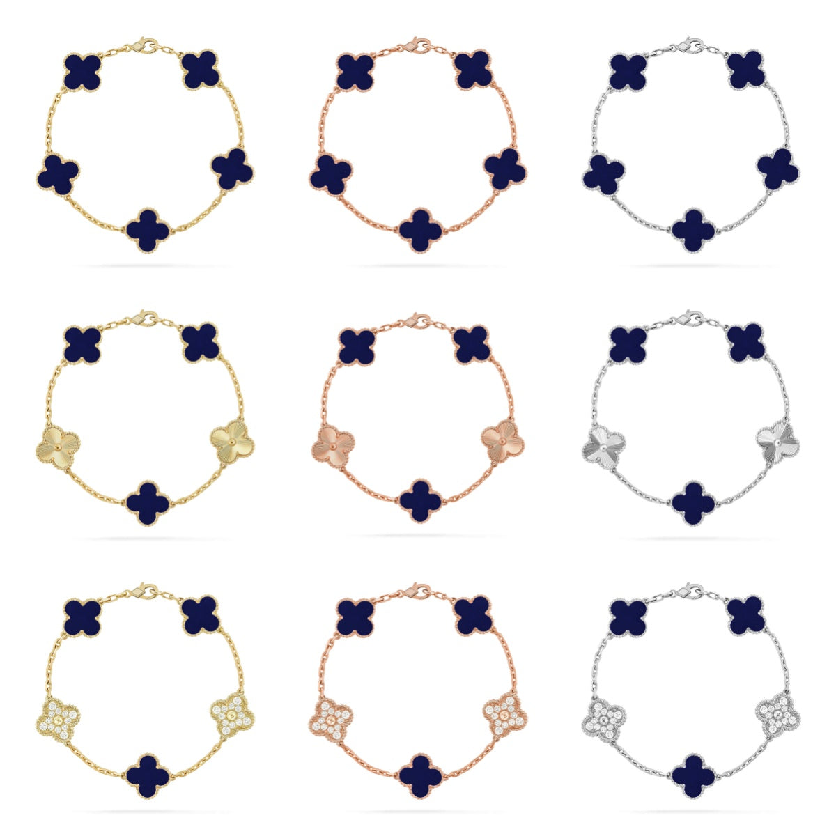 [Love Aura]CLOVER 5 MOTIF LAPIS LAZULI BRACELET COLLECTION