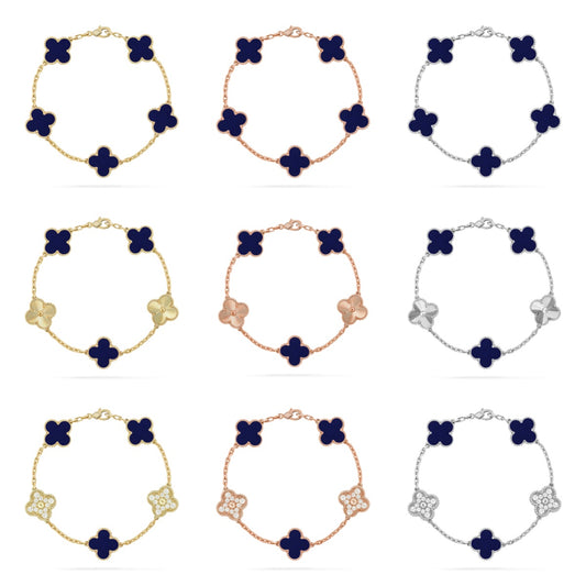 [Love Aura]CLOVER 5 MOTIF LAPIS LAZULI BRACELET COLLECTION