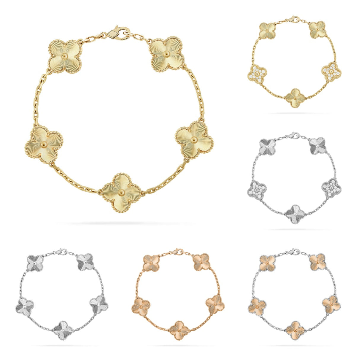 [Love Aura] CLOVER 5 MOTIF LASER BRACELET COLLECTION