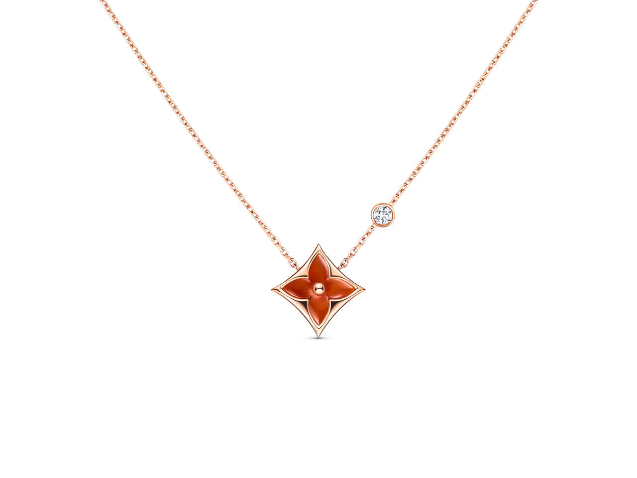 [Love Aura]STAR NECKLACE PINK GOLD 1 DIAMOND