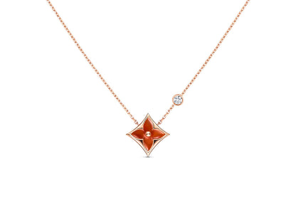 [Love Aura]STAR NECKLACE PINK GOLD 1 DIAMOND