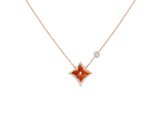 [Love Aura]STAR NECKLACE PINK GOLD 1 DIAMOND
