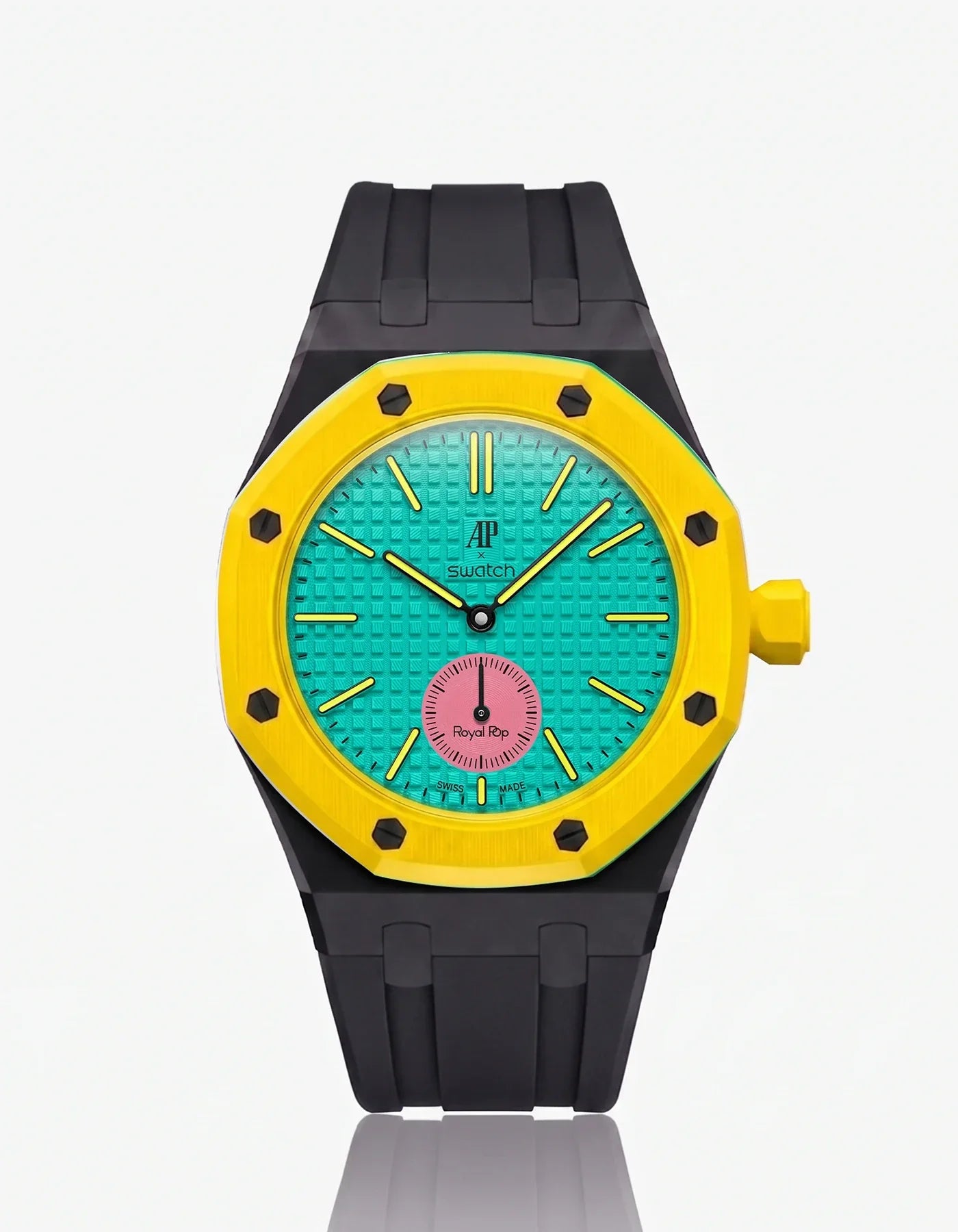 Rubber Strap & Case For AP x Swatch Royal Pop Otg Roz