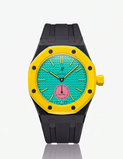 Rubber Strap & Case For AP x Swatch Royal Pop Otg Roz